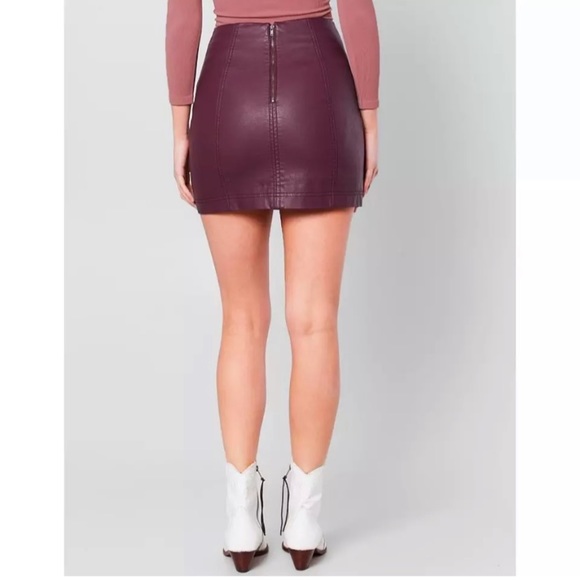 Free People Modern Femme Vegan Leather Mini Skirt - Picture 3 of 13